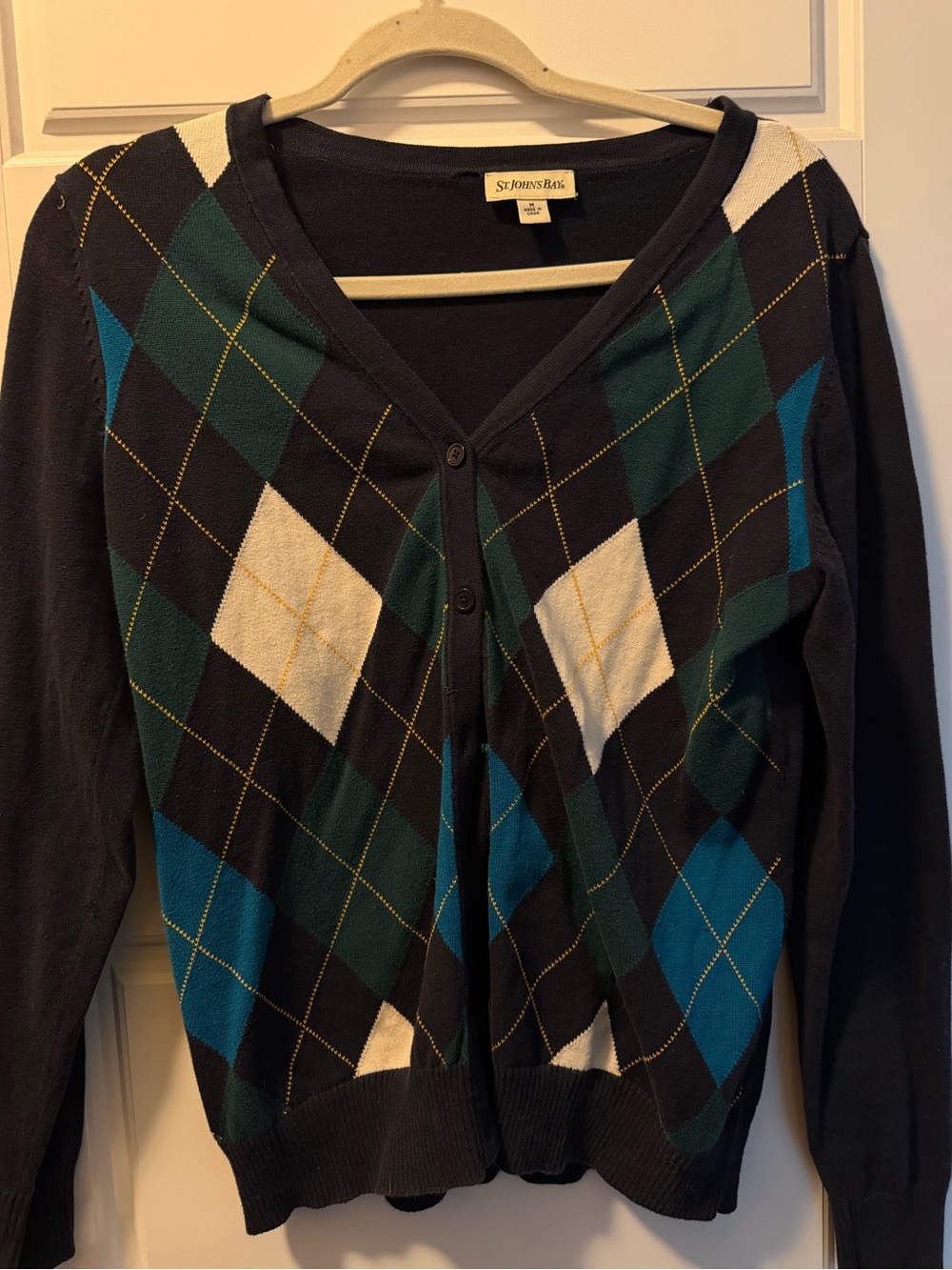 St. John's Bay Argyle Cardigan